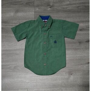 Bugle Boy Little Boy Size Small Short Sleeve Button Up Shirt Green‎ Point Collar